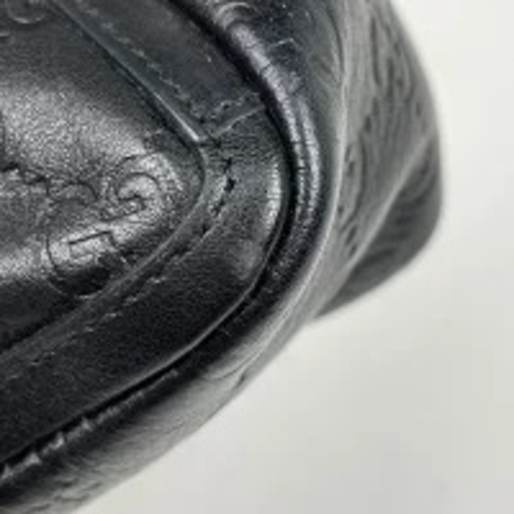 Gucci ssima Black Hobo Leather Handbag Abbey Shima GG ssima Black